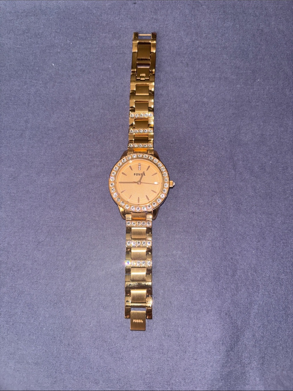 Fossil Women's Gold-Tone Crystal Bracelet Watch